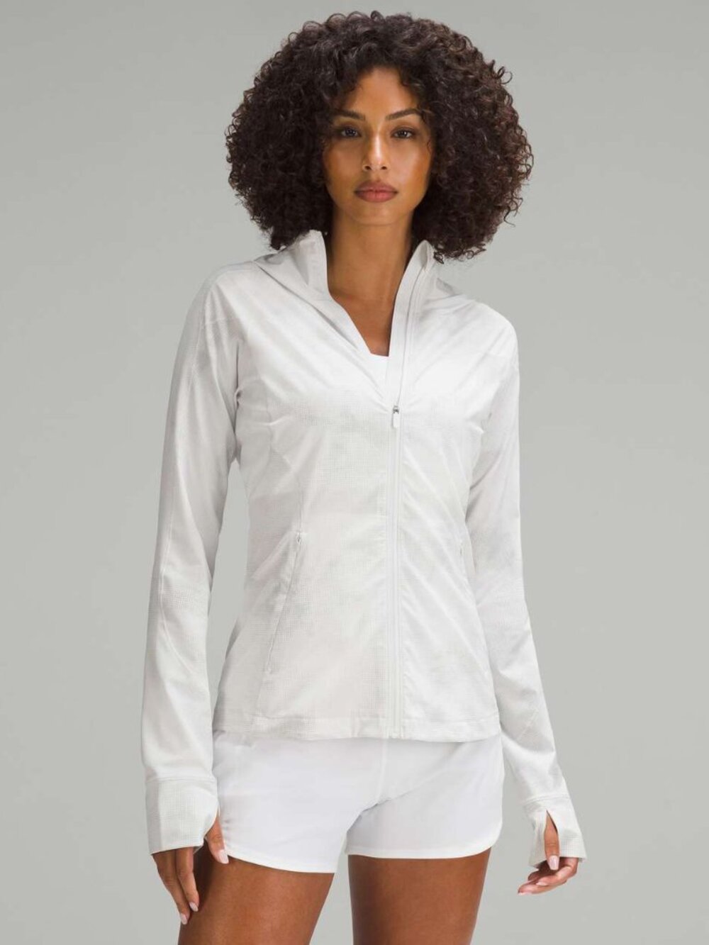 lululemon Mist Over Windbreaker Light Vapor Hooded Jacket Size 8